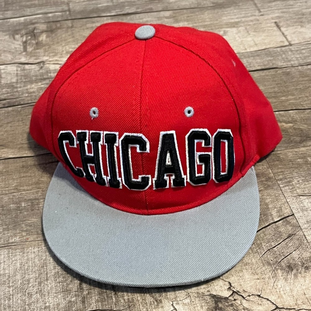 Chicago SnapBack Hat Red Black One Nation Headwear Adjustable Cap Urban One Size